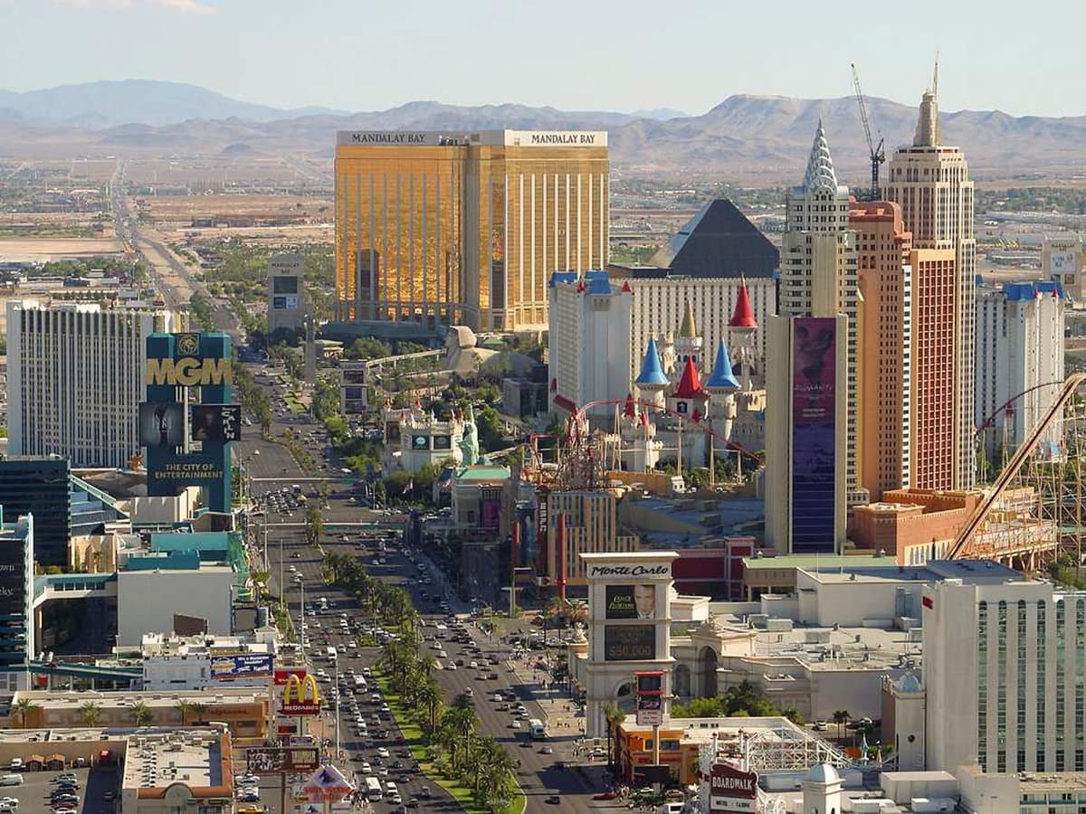 Las Vegas valley skyline and surrounding neighborhoods